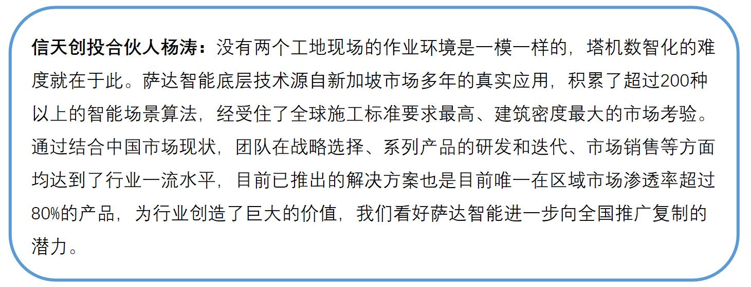 从塔机安全产业切入，建筑工程机械数智化服务商「萨达智能」获数千万元A轮融资