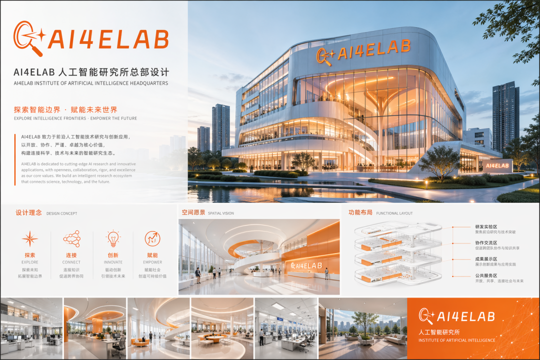 AI4ELAB总部大楼设计图（AI娱乐版）