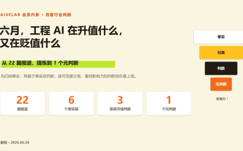 六月复盘活动：工程AI赛道，什么在升值，什么在贬值 | AI4E会员日志
